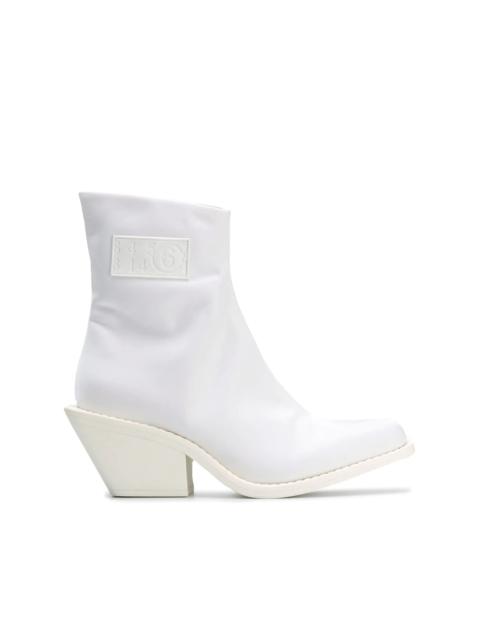 MM6 Maison Margiela logo patch ankle boots