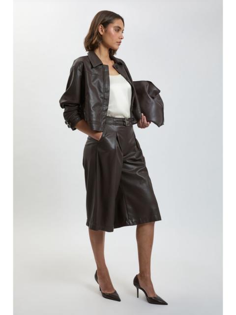 KAREN MILLEN Faux Leather Tab Detail Culottes