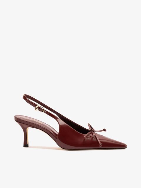 Larroudé Bardot Pump Burgundy Leather