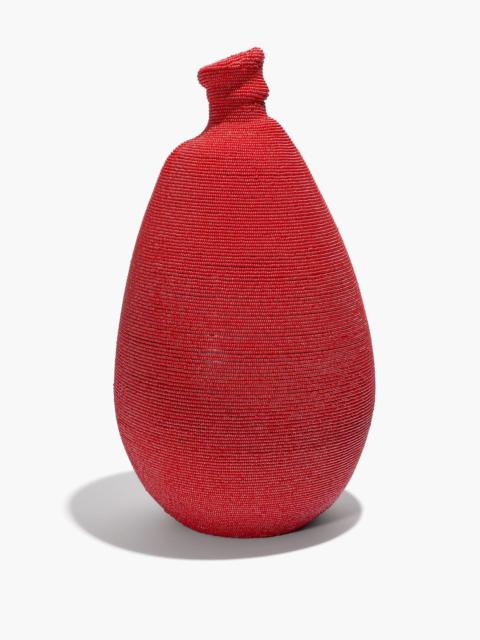 STAUD STAUD TALL BEADED VASE RED