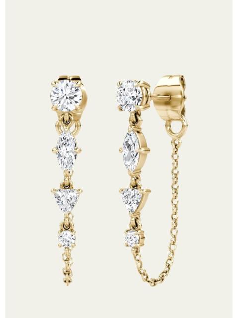 VRAI 14K Yellow Gold Lab-Grown Diamond Mixed Shape Chain Earrings