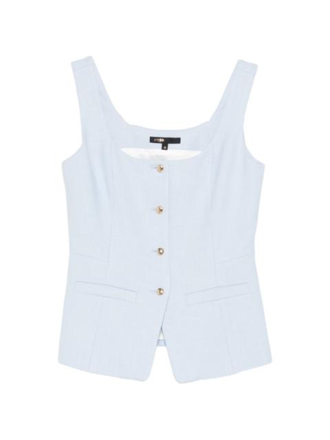 maje button-up sleeveless top