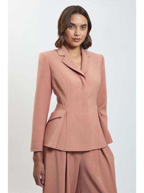 KAREN MILLEN Polished Seam Detail Cinched Blazer Jacket