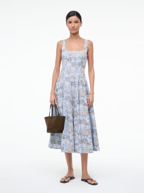 STAUD STAUD WELLS DRESS SKY TOILE