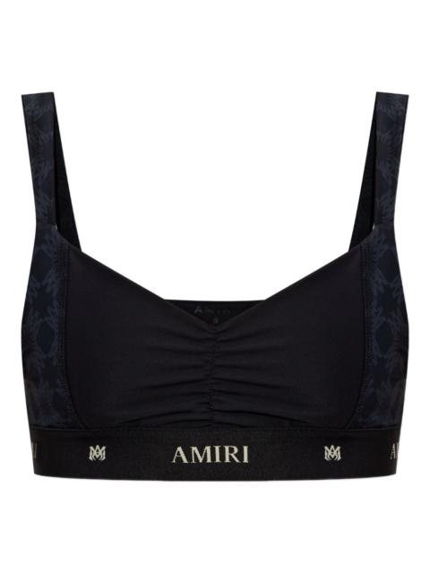 AMIRI ruched logo-band top