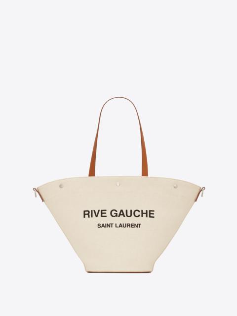 SAINT LAURENT rive gauche tote bag in canvas and vintage leather