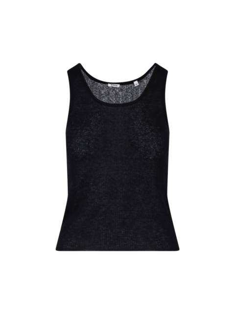 Aspesi BLACK WOOL BLEND TANK TOP