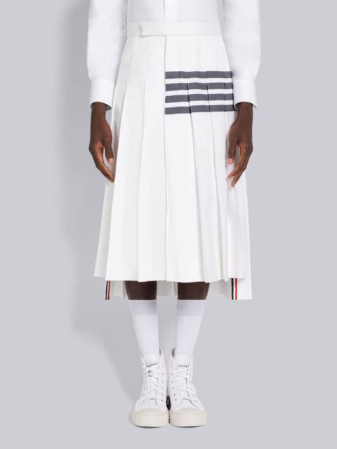 Thom Browne COTTON SUITING 4-BAR PLEATED CALF LENGTH BACKSTRAP SKIRT