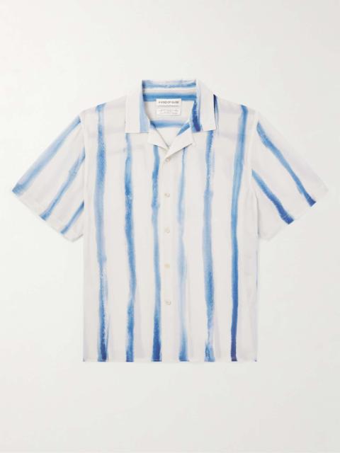 A KIND OF GUISE Gioia Convertible-Collar Striped Silk Crepe de Chine Shirt