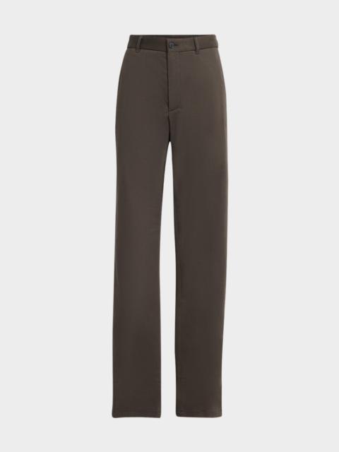 Men's Gabardine Straight-Leg Trousers