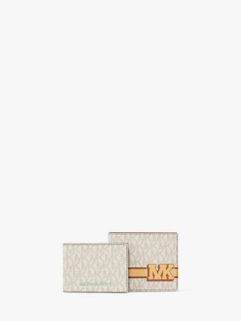 MICHAEL KORS Cooper Striped Signature Logo Billfold Wallet With Passcase