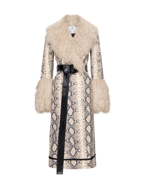 Marine Serre Python Printed Leather Trench Coat