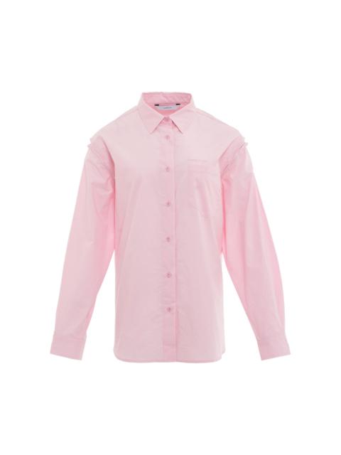 pushBUTTON Pink Wire-Sleeve Oversized Shirt