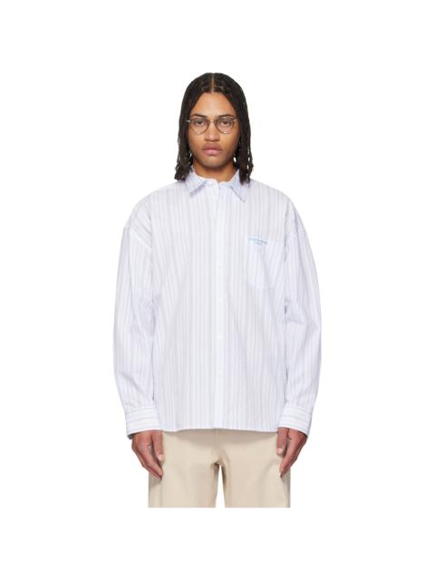 Wooyoungmi Blue Oversized Stripe Shirt