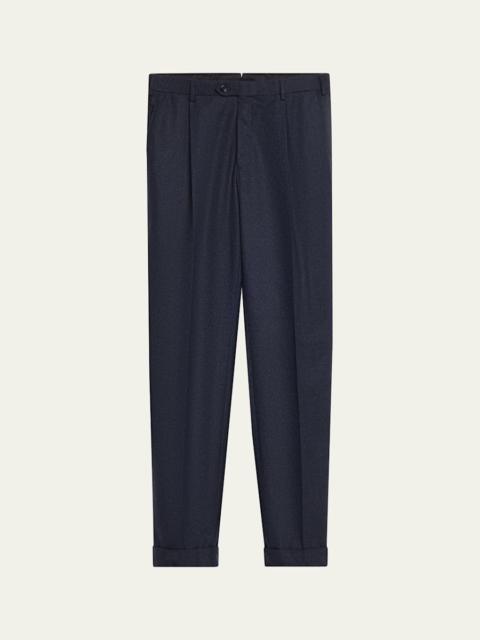 Brioni Wool Mid-Rise Straight-Leg Tailored Pants