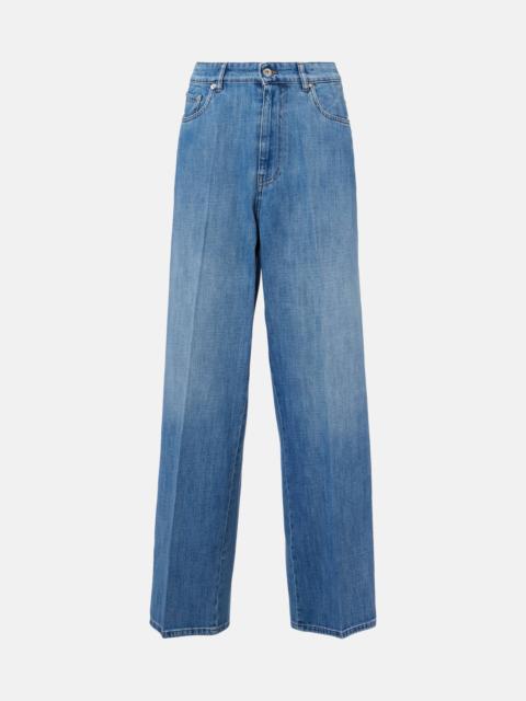 Miu Miu Logo mid-rise wide-leg jeans