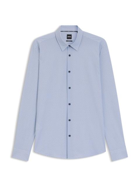 BOSS REGULAR-FIT SHIRT IN PERFORMANCE-STRETCH FLORAL-PRINT JERSEY