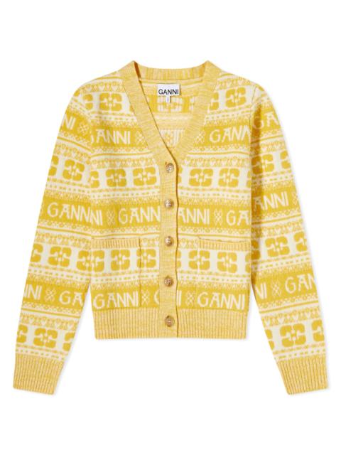 GANNI GANNI Logo Cardigan