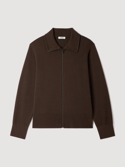 Sandro ZIP-UP WOOL CARDIGAN