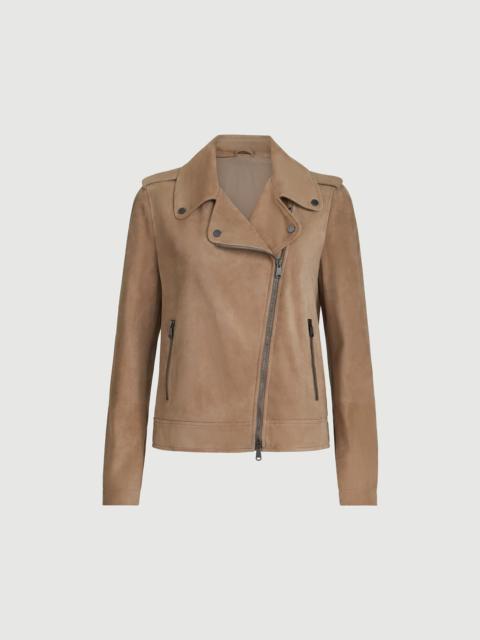 Brunello Cucinelli Suede biker jacket with monili
