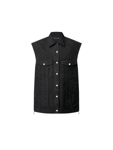 Louis Vuitton Sleeveless Monogram Jacquard Denim Jacket