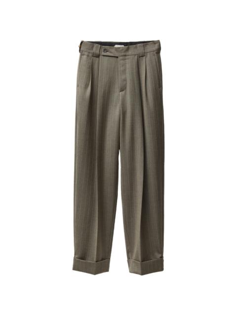 VERSACE pinstripe wool twill oversized pants