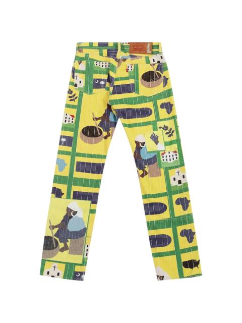 DENIM TEARS Quilted 501 Jeans "Gullah Green" DT223