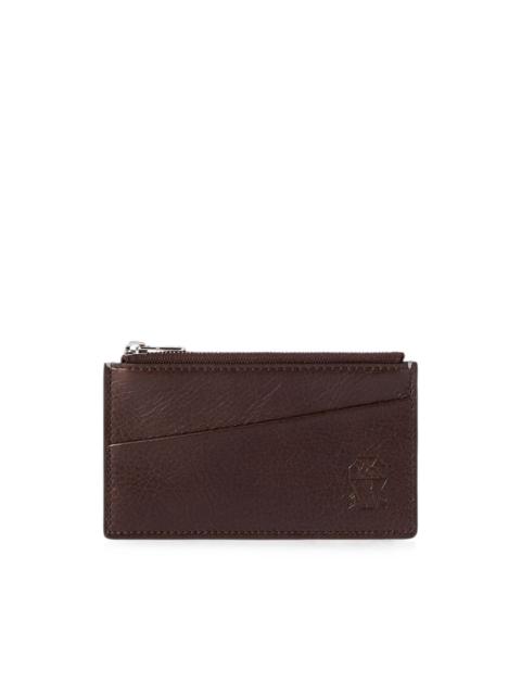 Brunello Cucinelli grained-leather travel pochette