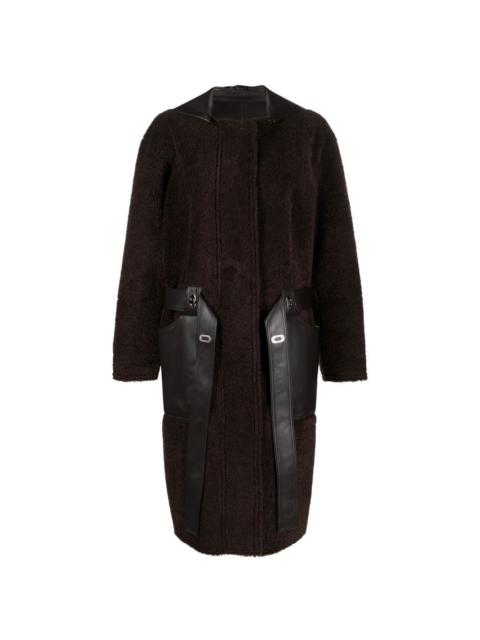 LOW CLASSIC faux-leather zip-up coat