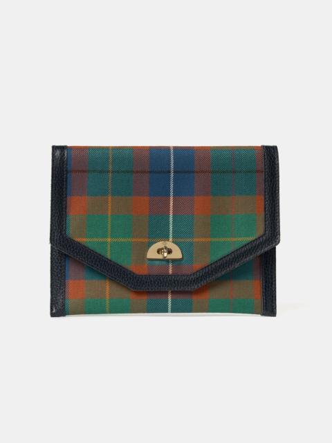 Cambridge Satchel The Twist Lock Pouch - Amnesty International Tartan with Navy Celtic Grain
