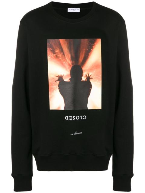 ih nom uh nit closed print sweatshirt