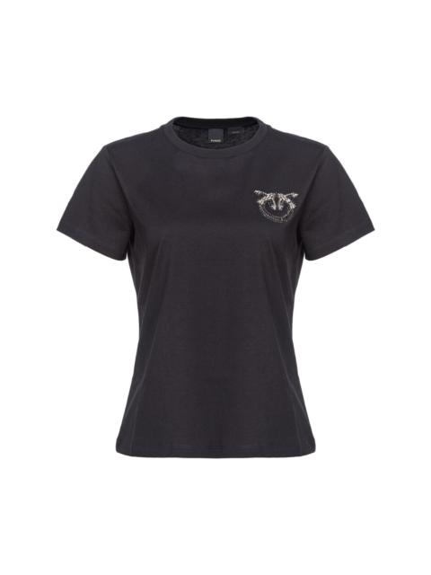 PINKO Love Birds-embellished cotton T-shirt