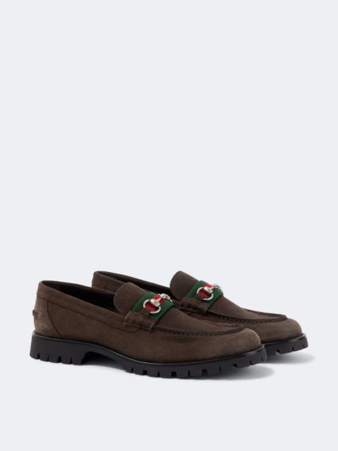 GUCCI Horsebit suede loafers