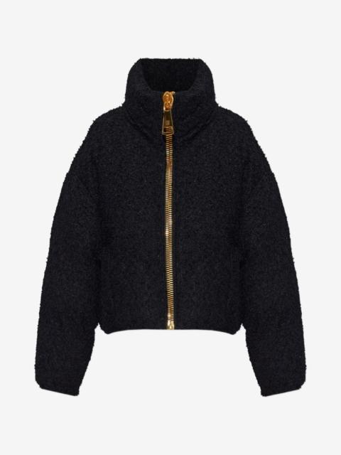 Balmain bouclé-texture zip-up jacket