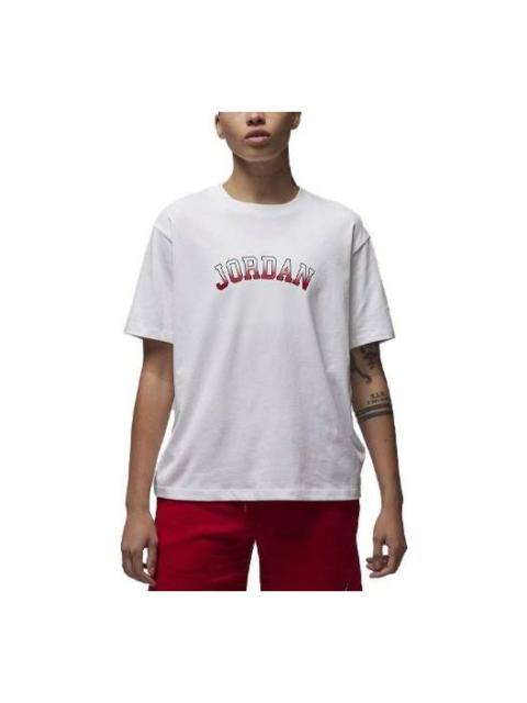 Jordan (WMNS) 에어 요르단 그래픽 티셔츠 'White Red' FD7202-100