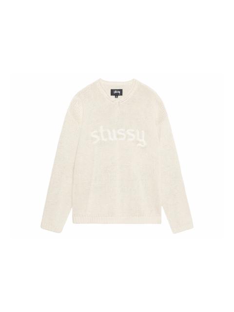 Stüssy Stussy Embroidered V-Neck Logo Sweater Natural