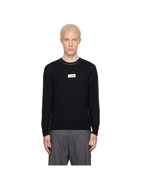 MM6 Maison Margiela Black Crewneck Sweater