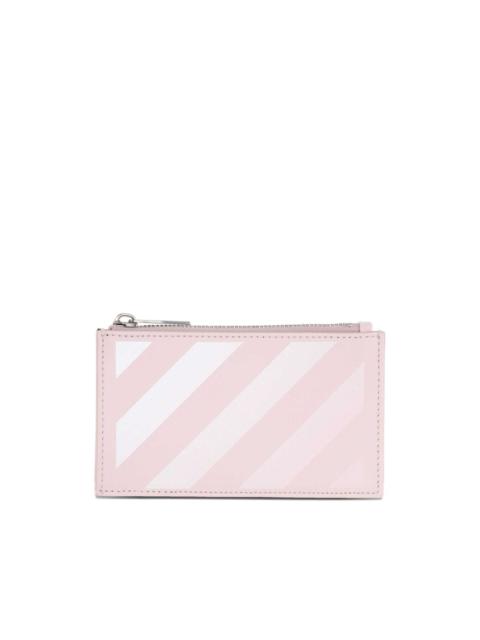 Off-White striped-print zip wallet