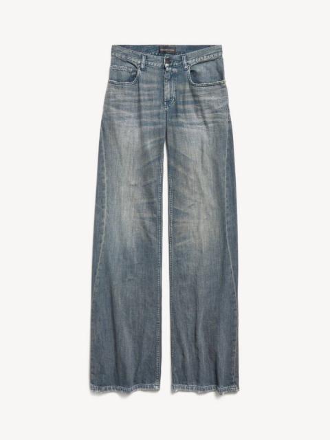 BALENCIAGA Women's Wide Leg Pants in Blue