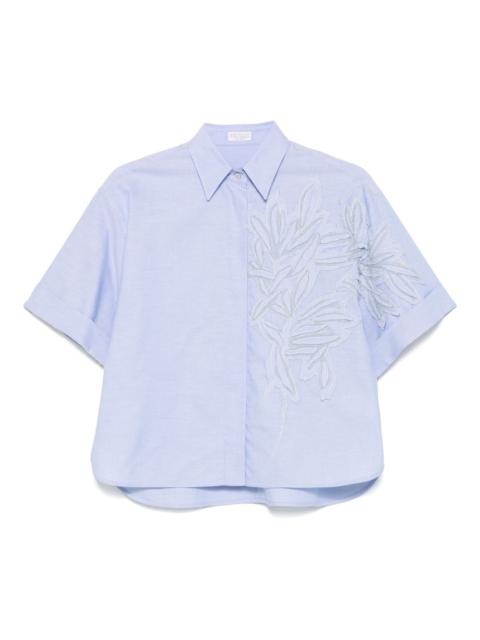embroidered short-sleeve shirt
