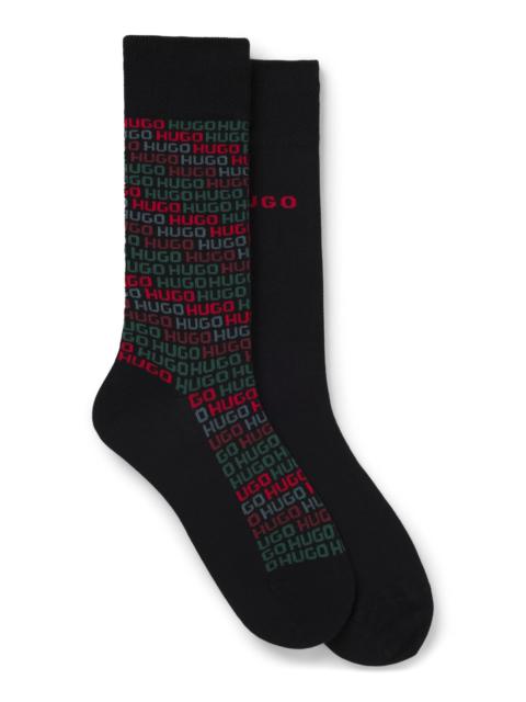HUGO TWO-PACK OF REGULAR-LENGTH SOCKS WITH LOGO DETAILS
