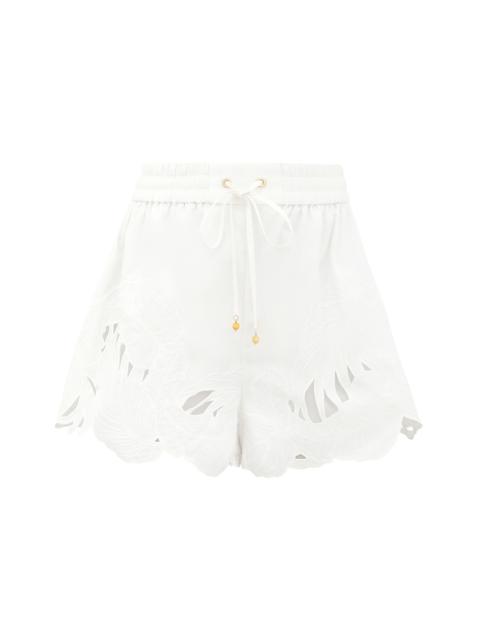 Zimmermann MAHON EMBROIDERED SHORT