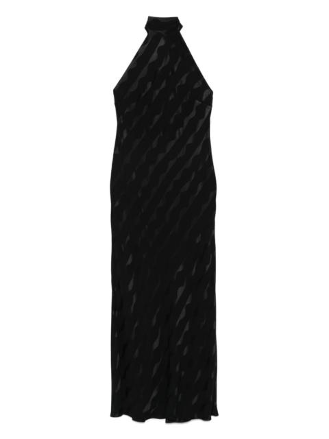 RIXO Maura halterneck jacquard dress