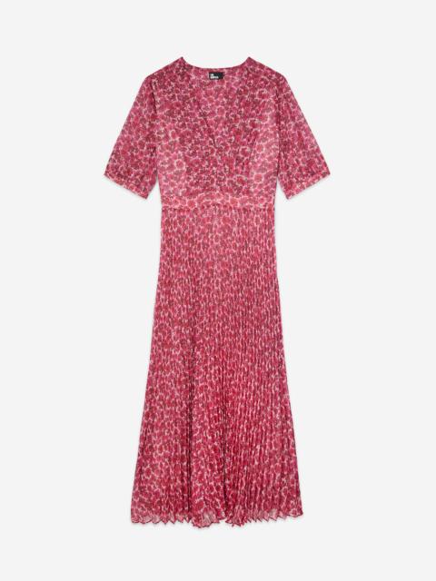The Kooples PRINTED PLEATED LONG DRESS
