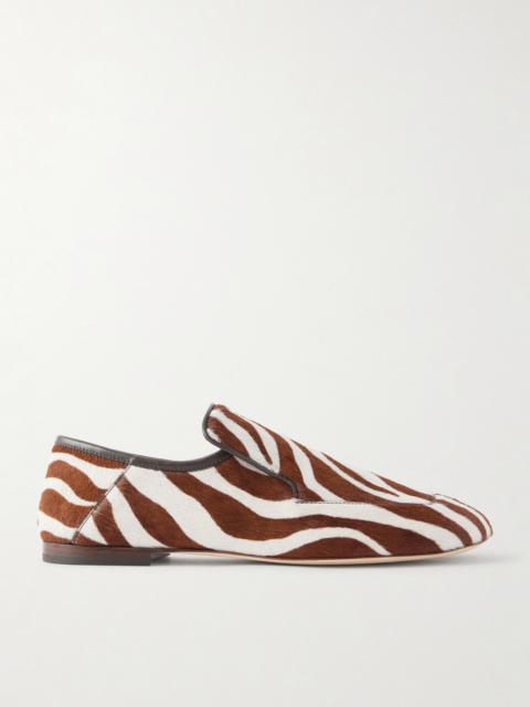 WALES BONNER Dakar Zebra-print Calf Hair Loafers