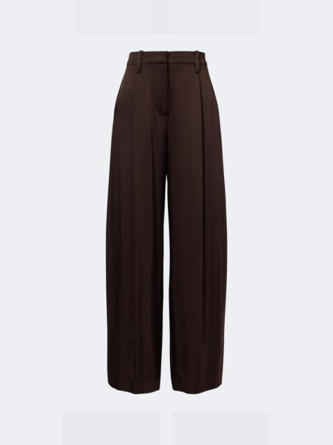Brunello Cucinelli Monili pleated silk wide-leg pants