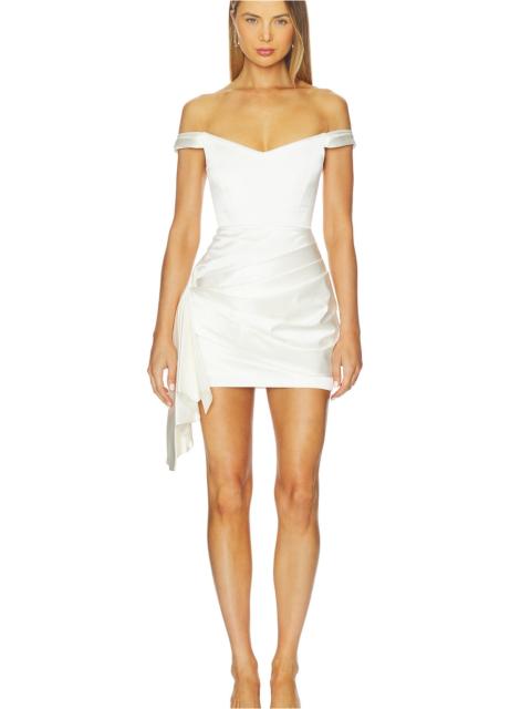 ALEX PERRY Off Shoulder Draped Mini Dress