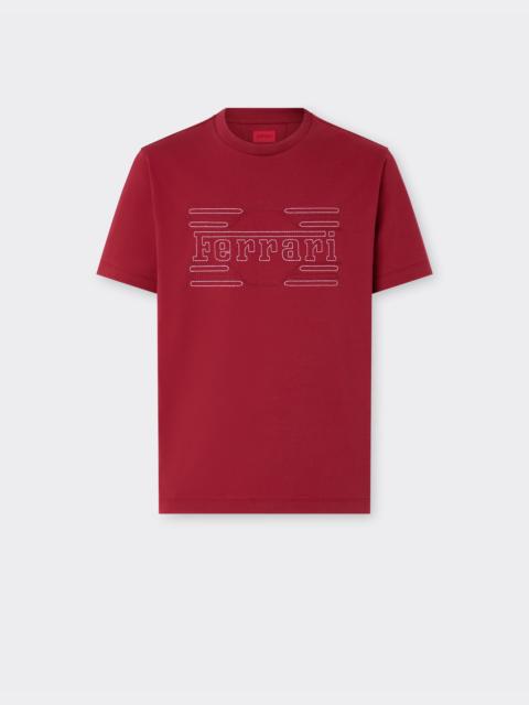Ferrari Cotton T-shirt with embroidery