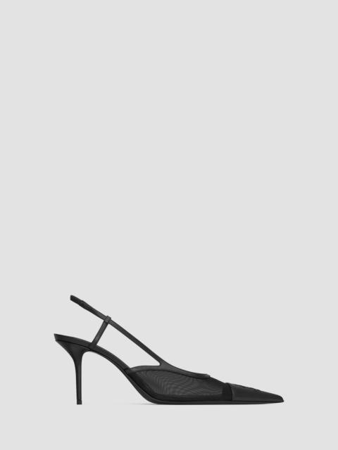 SAINT LAURENT Women's Renée Slingback Pumps in Mesh - Black