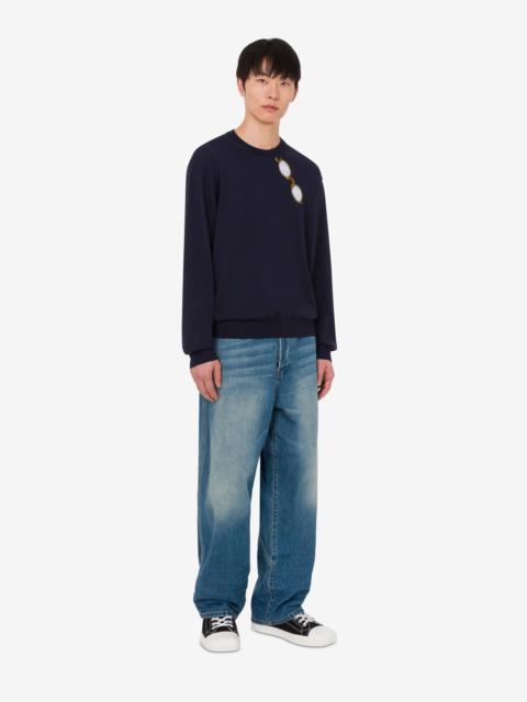 Moschino EXTRA-FINE MERINO WOOL PULLOVER WITH INTARSIA